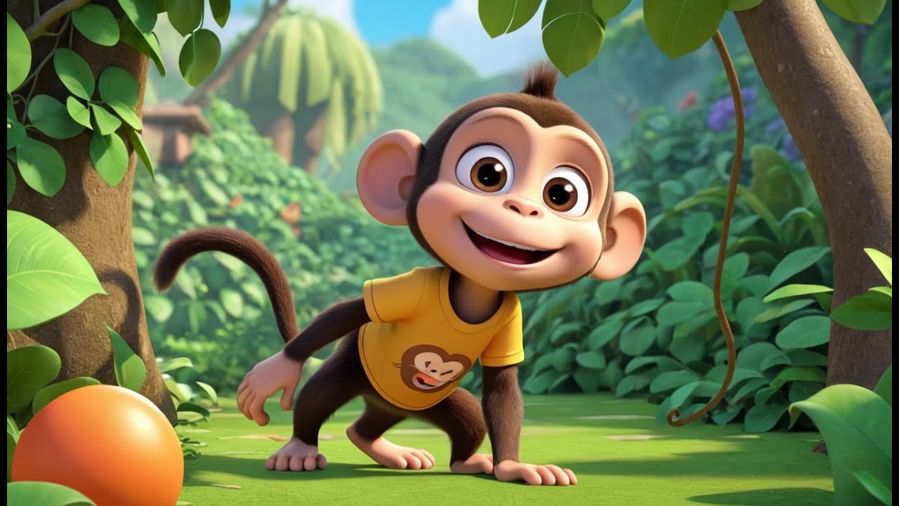 Ten Little Monkeys Swing and Play | Fun Counting Song for Kids | Playful Nursery Rhyme