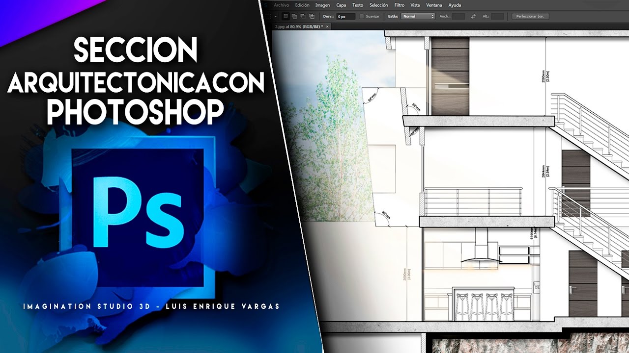 Editar seccion arquitectonica en photoshop