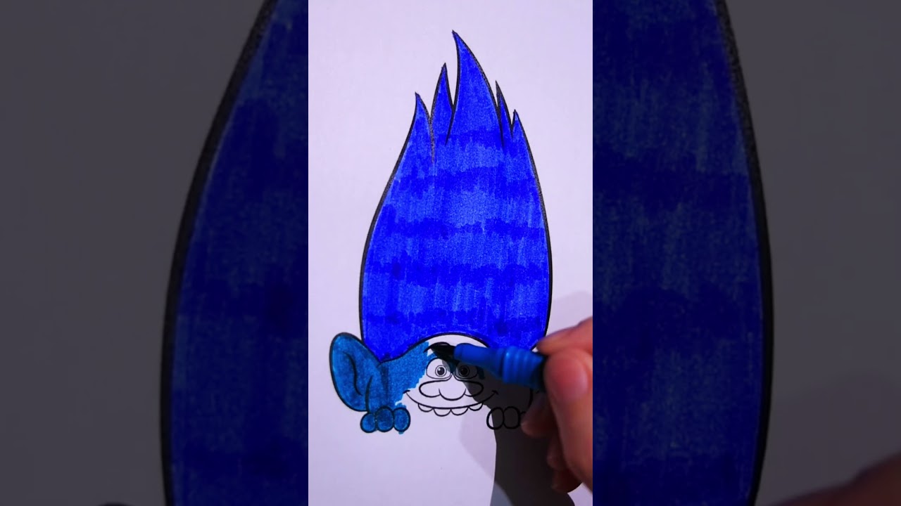💙🌫️ Cute Blue Troll Coloring | Relax & Enjoy 💖