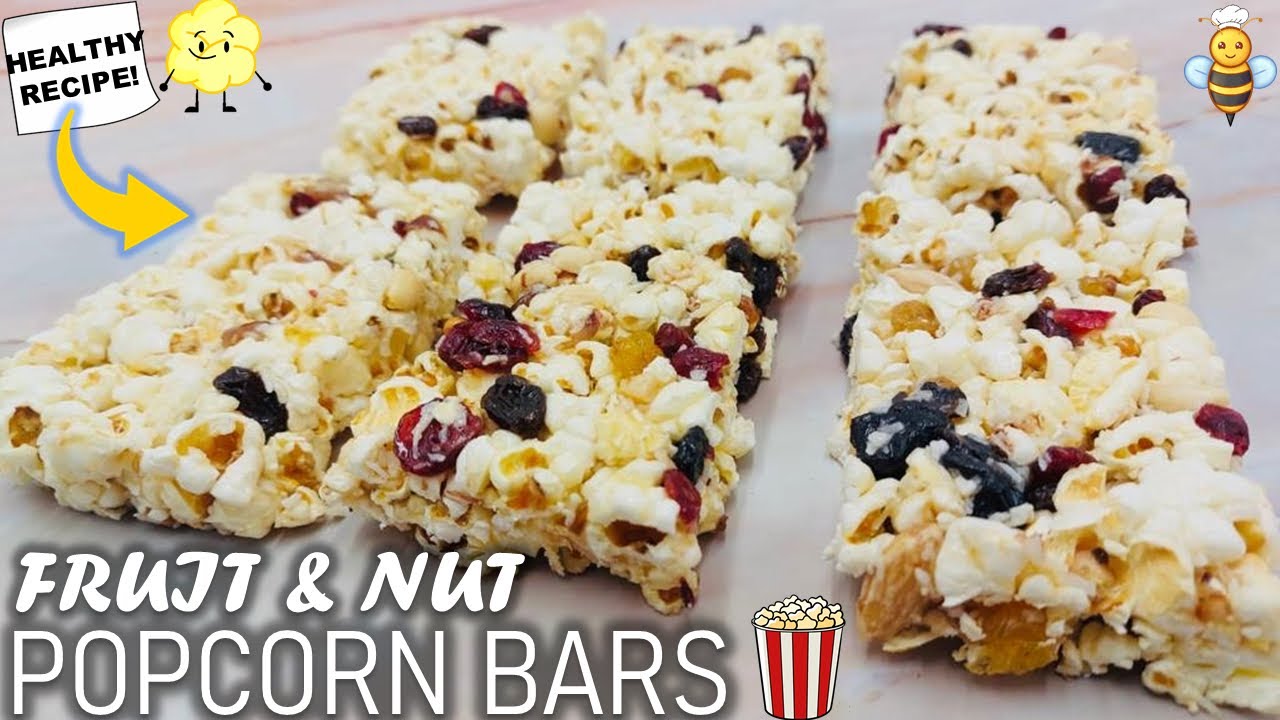 Popcorn Fruit & Nut Bars | Healthy Popcorn Snack Bars Recipe