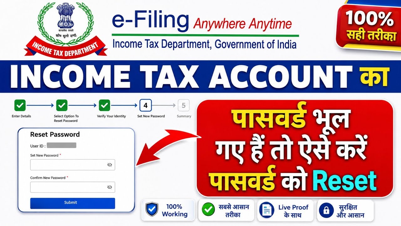 Income Tax Account Forgot Password ko Reset kaise kare | How to Reset Password of Income Tax AC 2026