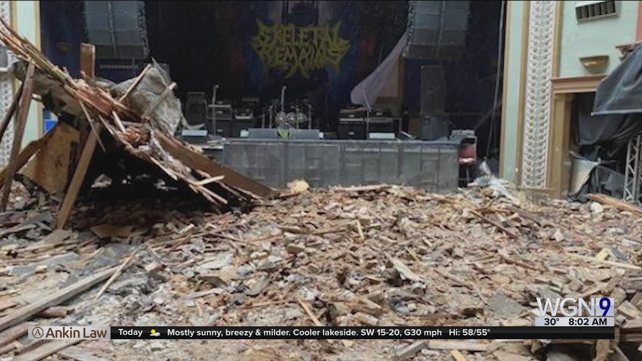 1 dead, 28 injured after roof collapses at Belvidere theater amid strong storms