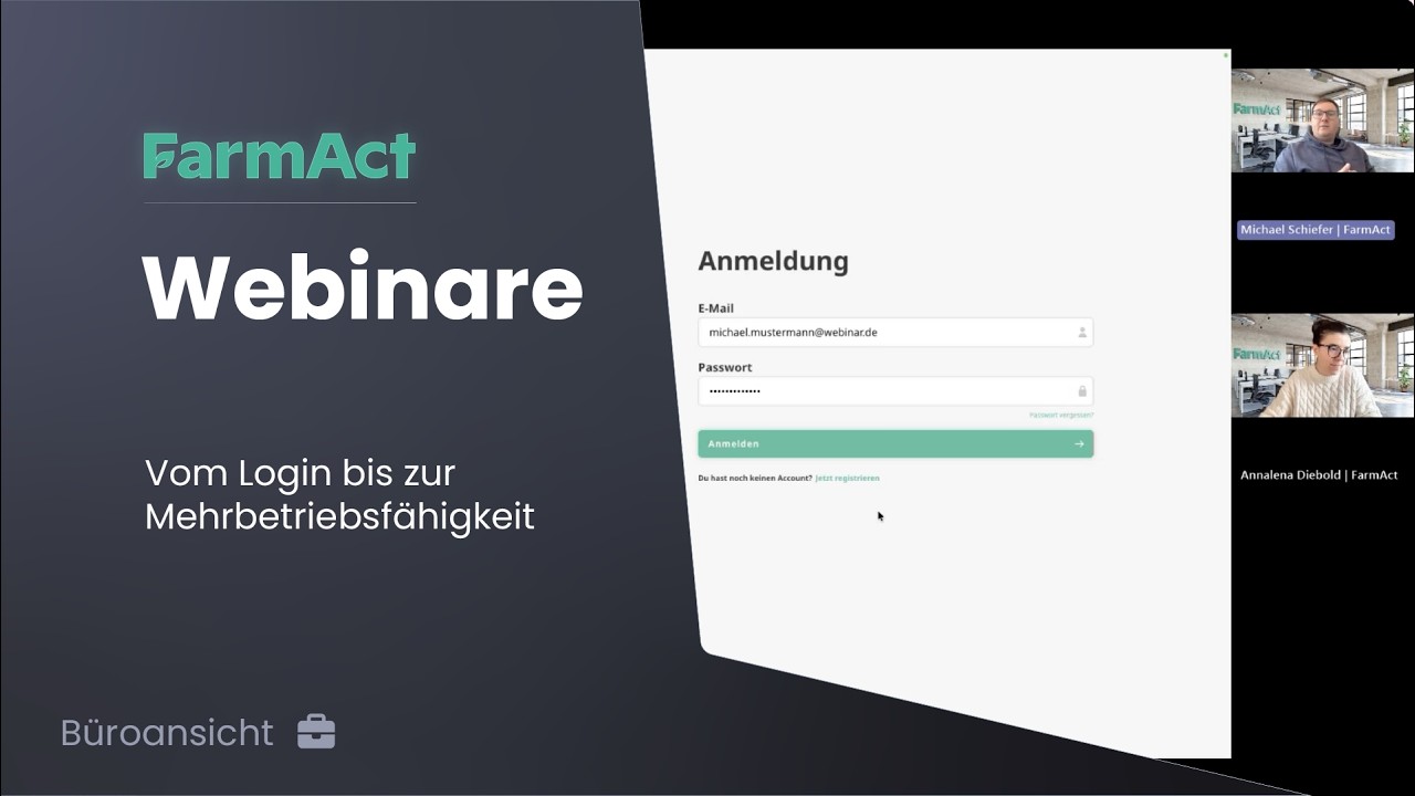 FarmAct Webinare - Vom Login bis zur Mehrbetriebsfähigkeit