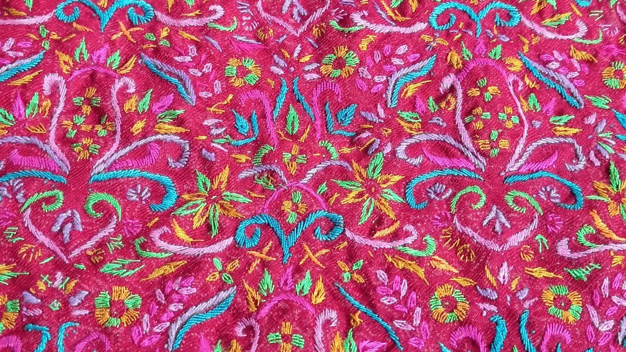 Sozni work || kashmiri hand work ||  Shawl full of hand work ( jama work ) || Nice design 😘