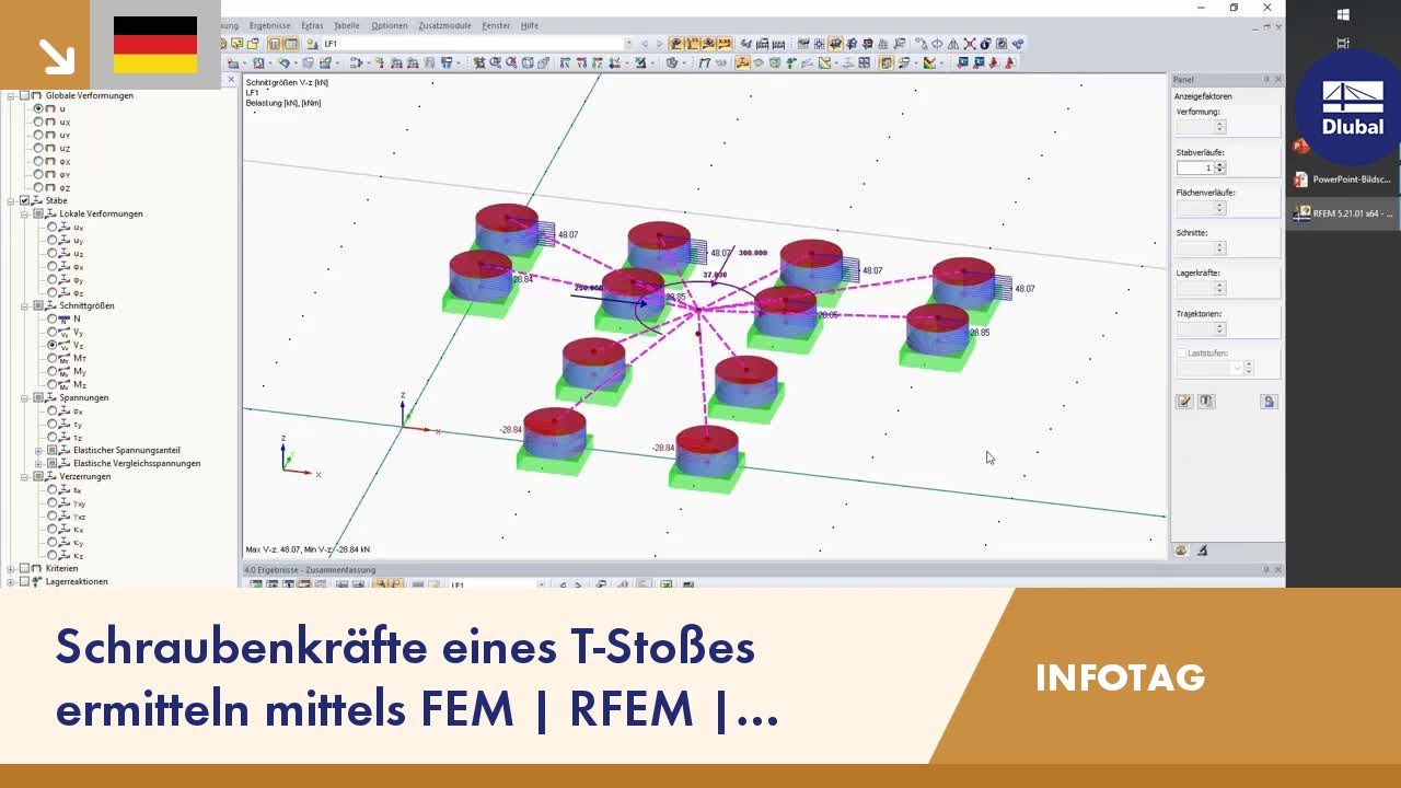 Schraubenkr&auml;fte eines T-Sto&szlig;es ermitteln mittels FEM | RFEM | Dlubal-Infotag Wien | 23.10.2019 | 2/4