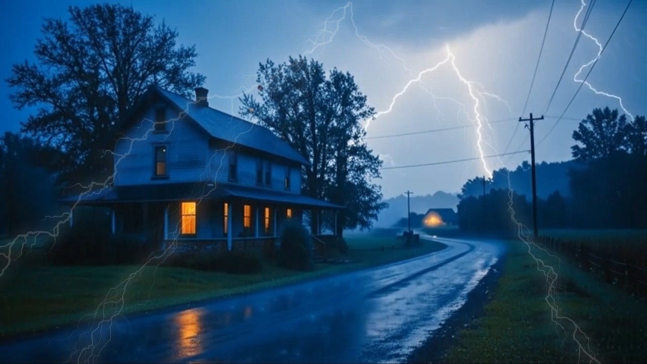 Heavy Rain & Thunder Sounds 🌩️ 1 Hour Calm Storm for Sleep
