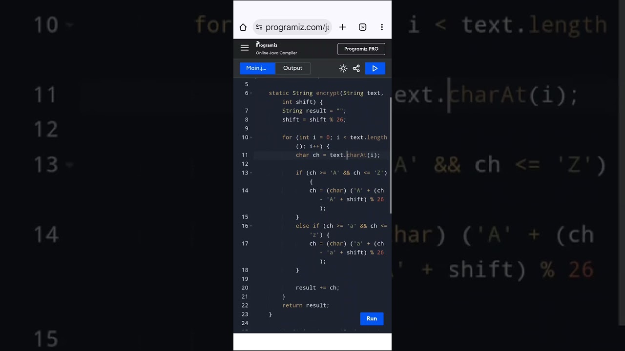 Caesar cipher program