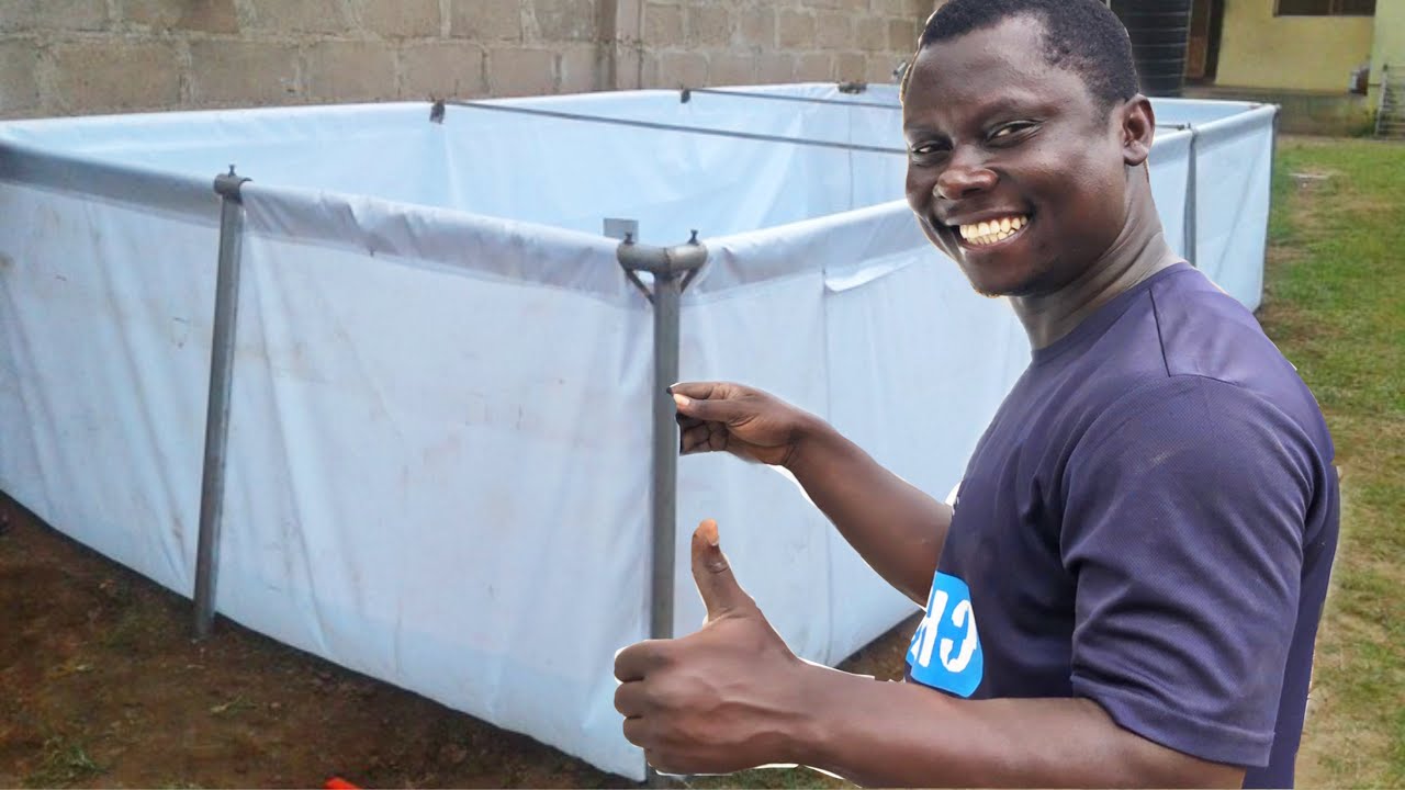 Tarpaulin fish pond construction| How to treat a tarpaulin pond |