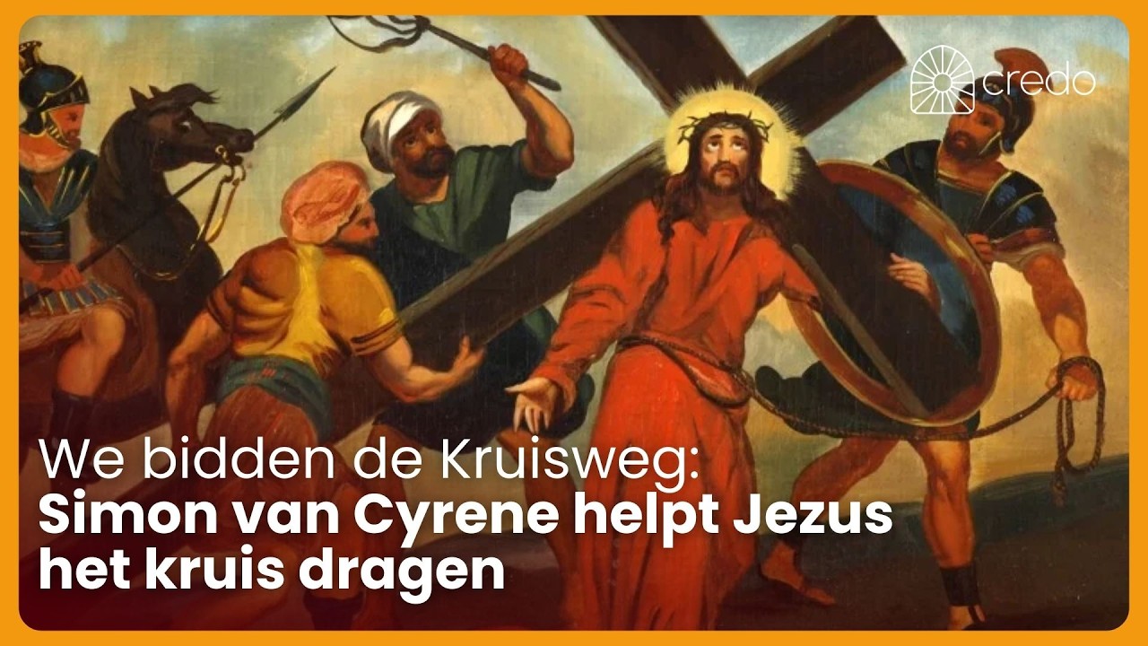 We bidden de Kruisweg - statie 5: Simon van Cyrene helpt Jezus het kruis dragen