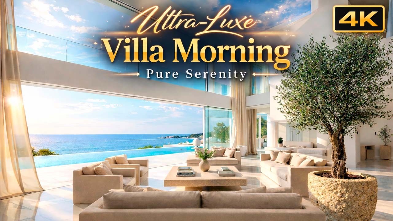 4K Ultra-Luxe Villa Morning: Pure Serenity / Aesthetic Morning in Maldives: Luxury Interior Ambient