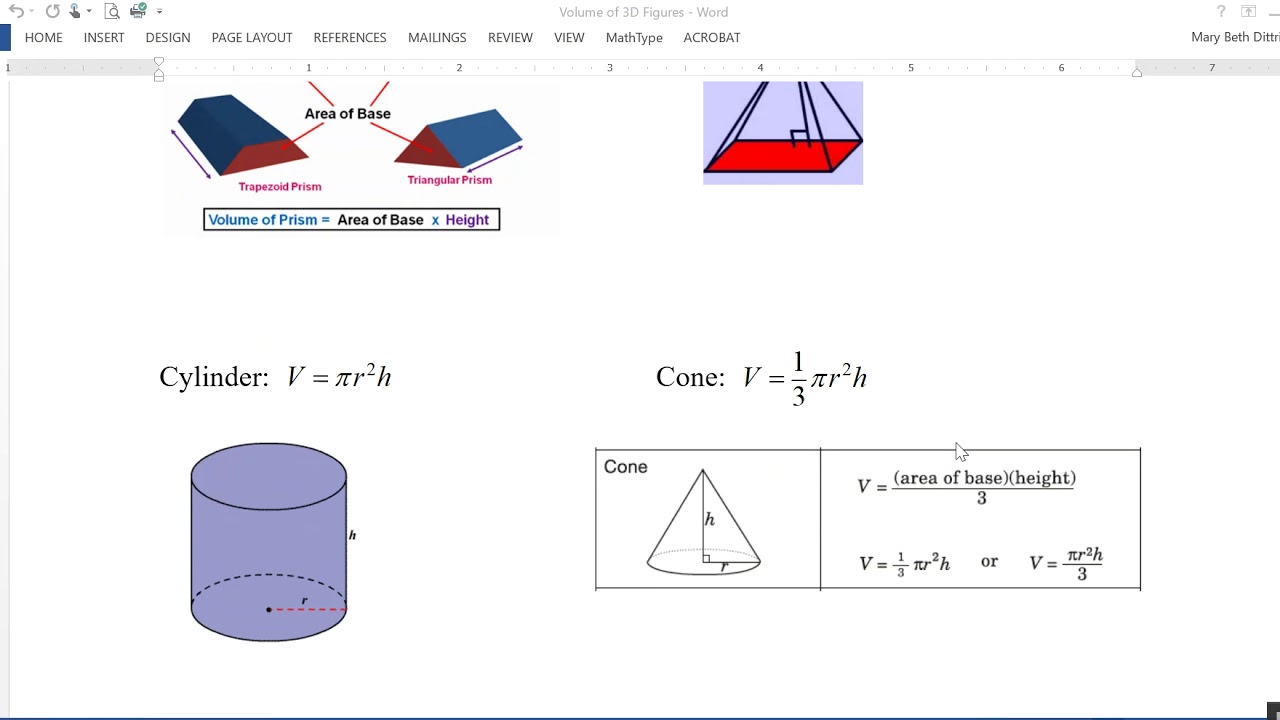 Volume of 3D Figures