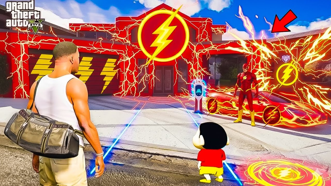 &ldquo;Franklin & Shinchan Found SECRET FLASH MANSION in Los Santos! ⚡ | GTA 5 Telugu | Dhanu Dino&rdquo;