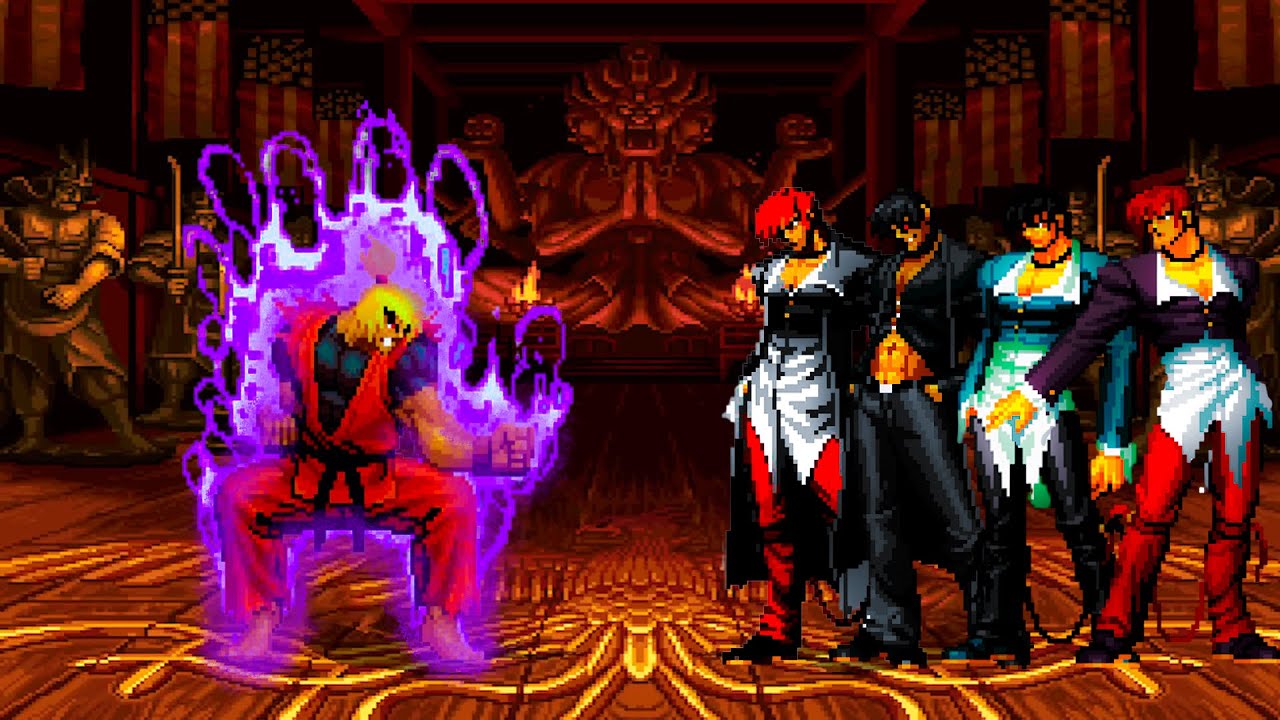[KOF Mugen] Dragon Ken vs Iori Yagami Team