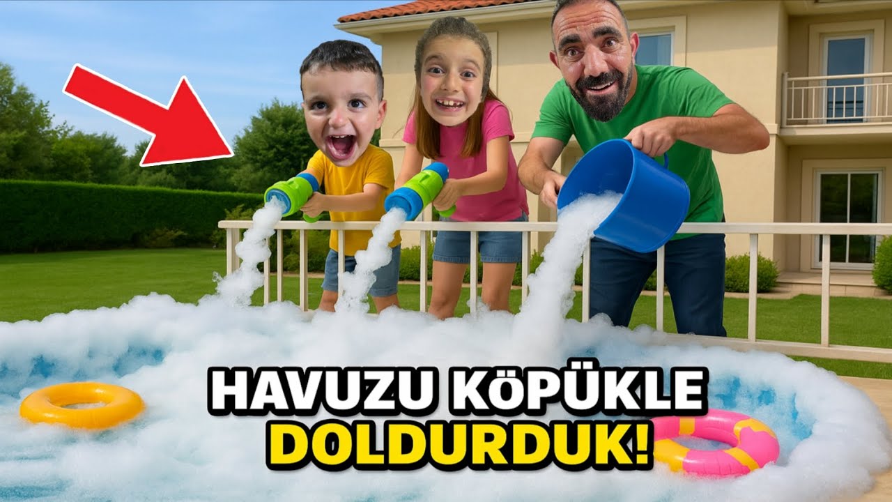 POYRAZ ELİF HAVUZU KÖPÜKLE DOLDURDU!!ANNEME KIŞKIRTMA!!