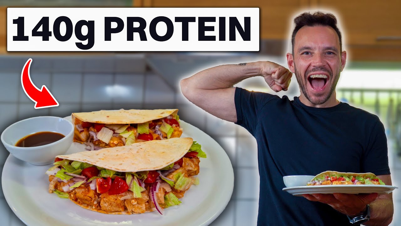 High Protein BBQ Chicken Tacos im Airfryer - Low Fat Rezept zum Abnehmen! Schnelle & einfache Wraps