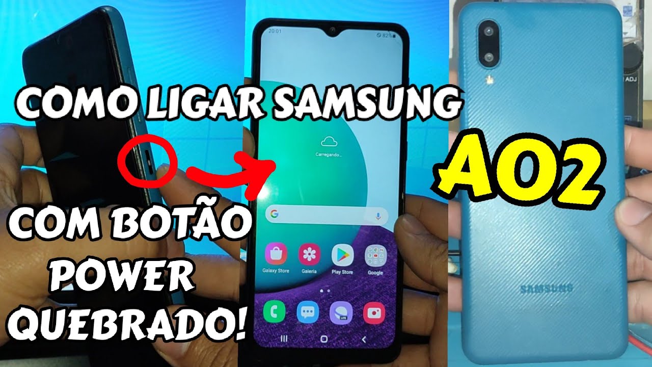 COMO LIGAR SEU CELULAR SAMSUNG A02 COM BOTÃO POWER QUEBRADO, ESTRAGADO, AFUNDOU, PAROU DE FUNCIONAR