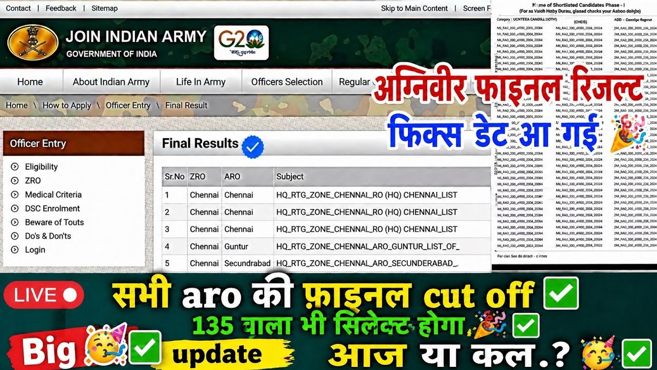Agniveer phase 2 final result kab ayega.?2025,26🥳✅ || final cut off and vacancy 🥳✅