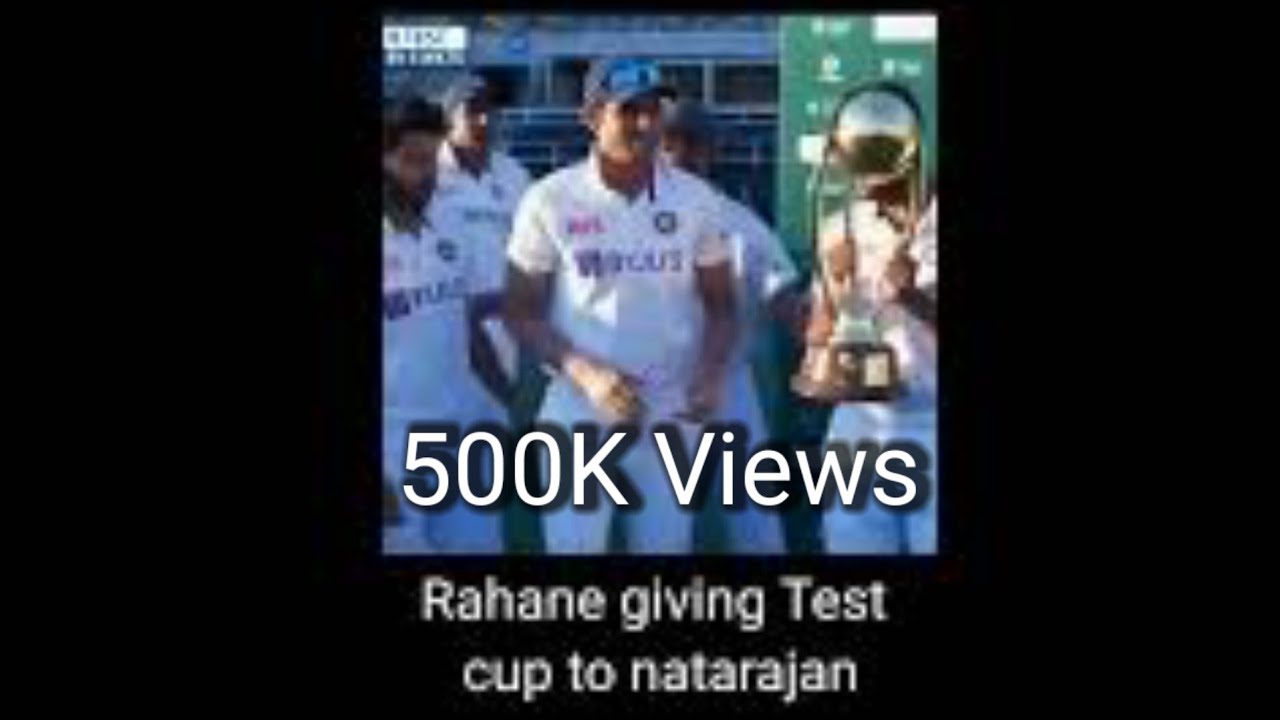 Rahane giving cup to natarajan|pathivugal