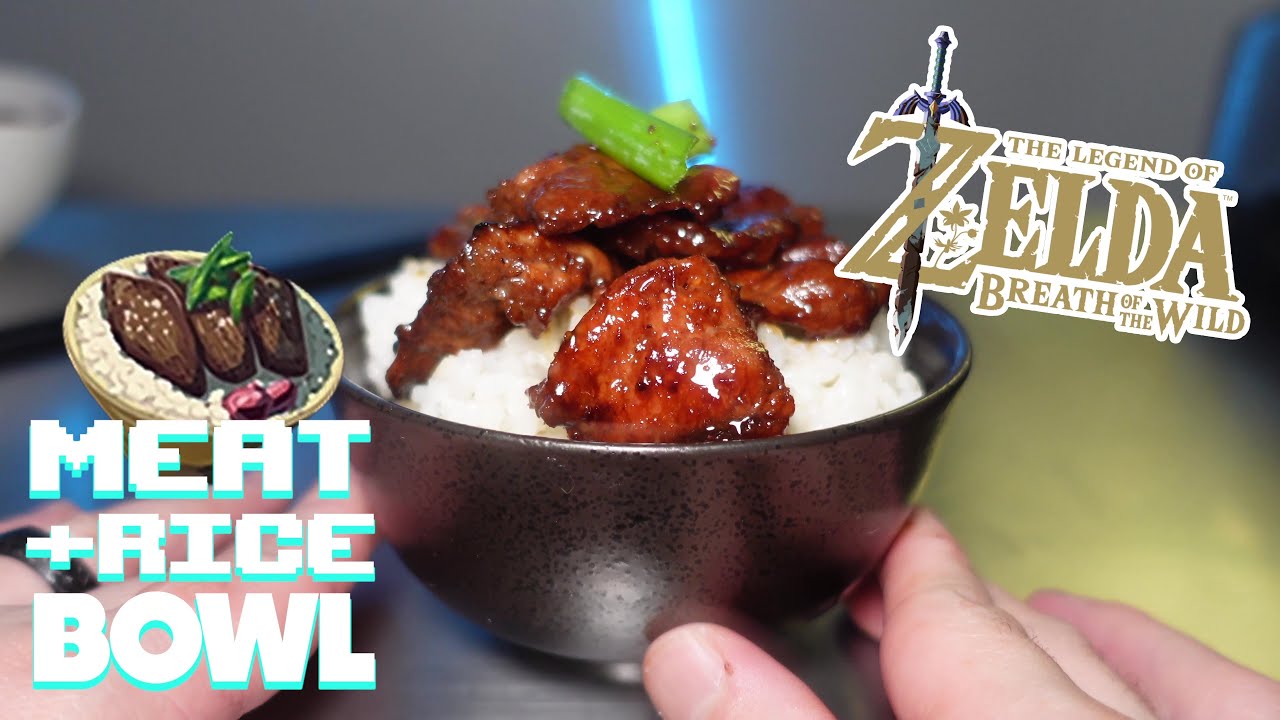 How To Make Zelda Breath of the Wild's Meat and Rice Bowl