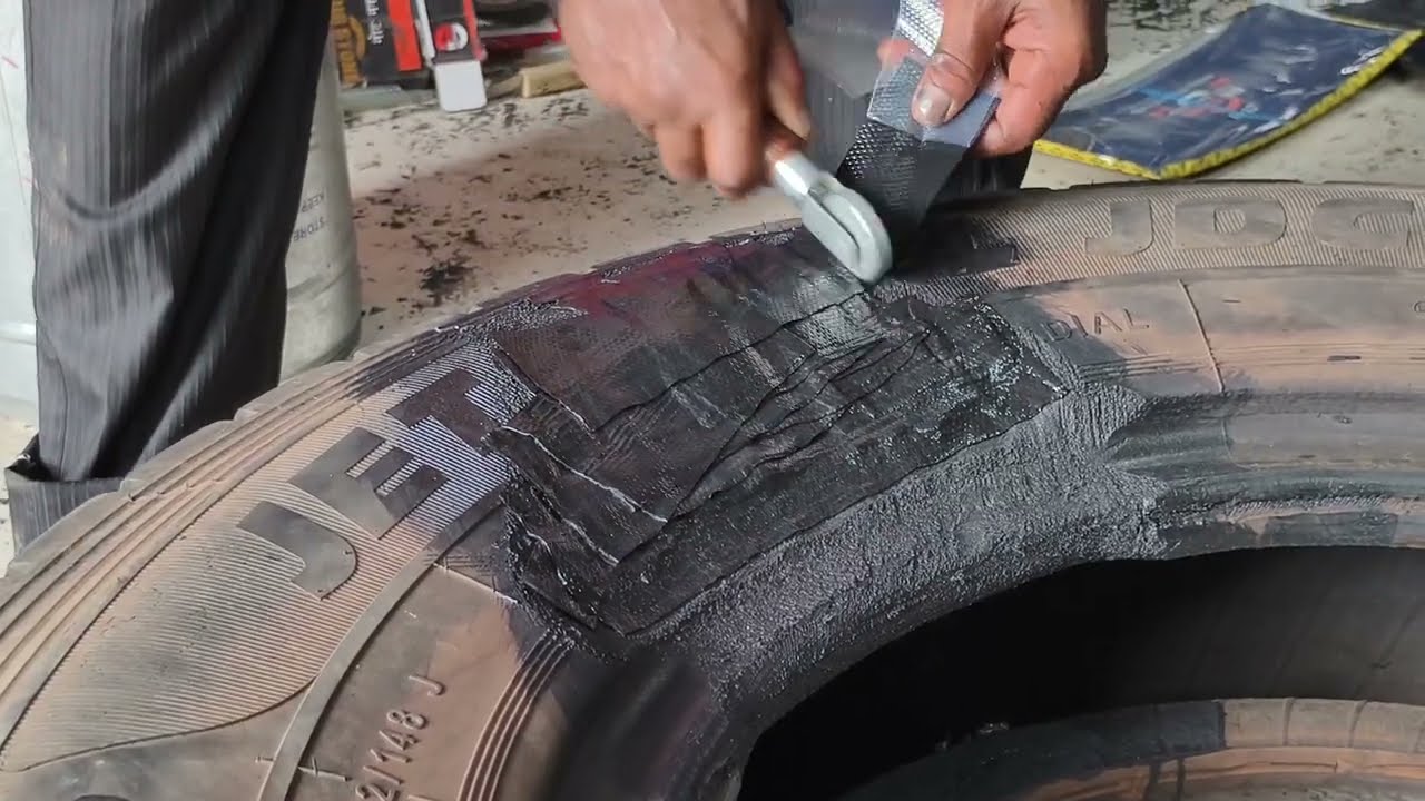 You've never seen! How to Fix a Cut of a Tyre Sidewall  Full PROCESS #santoshpattimistry