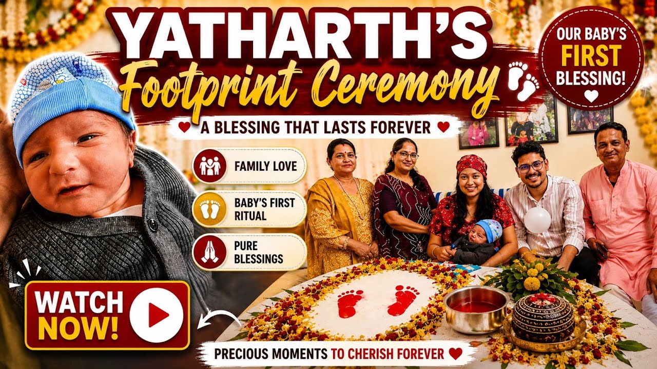 Our Baby’s First Footprint Ceremony 👣& Cake Cutting 🎂 | Full Family Vlog🫶♥️#BabyFootprintCeremony