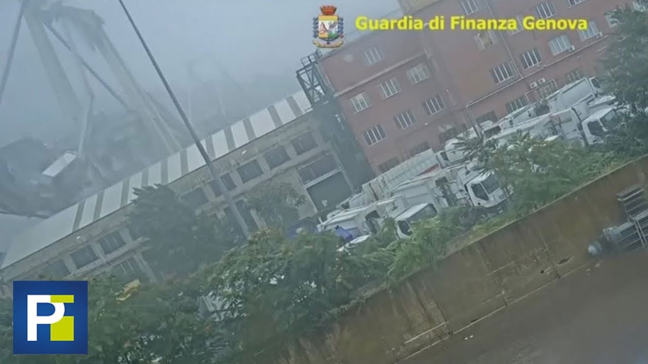 Publican nuevas imágenes del momento en que un puente colapsa en Italia