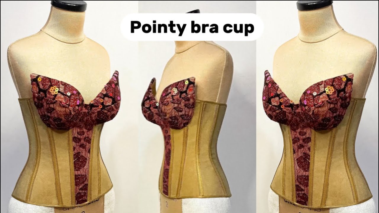 How to cut and sew a corset with pointy or winged bra cup