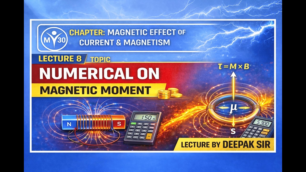 L - 8 | MAGNETIC EFFECT OF CURRENT AND MAGNETISM | NUMERICAL ON MAGNETIC MOMENT |
