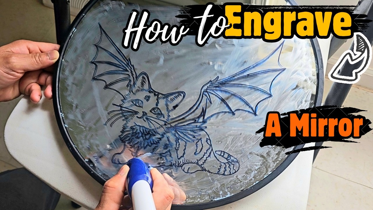 How to engrave a mirror with a Dremel tool (Como GRABAR un Espejo con Dremel)