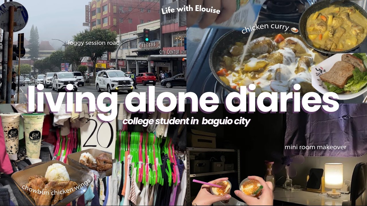 living alone in ph 🎀| room makeover, chicken curry, thrifting 👚 at hilltop & chowbun chicken wings 