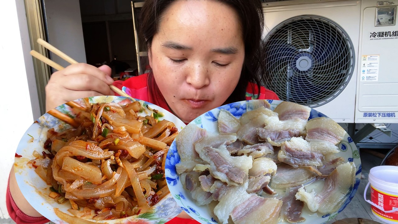 魔芋配咸肉，家常减肥餐，胖成球的苗大姐试试看