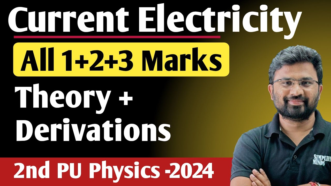 Current Electricity | All Important 1,  2 and 3 Marks Concepts | 2nd PUC Physics Exam 2024