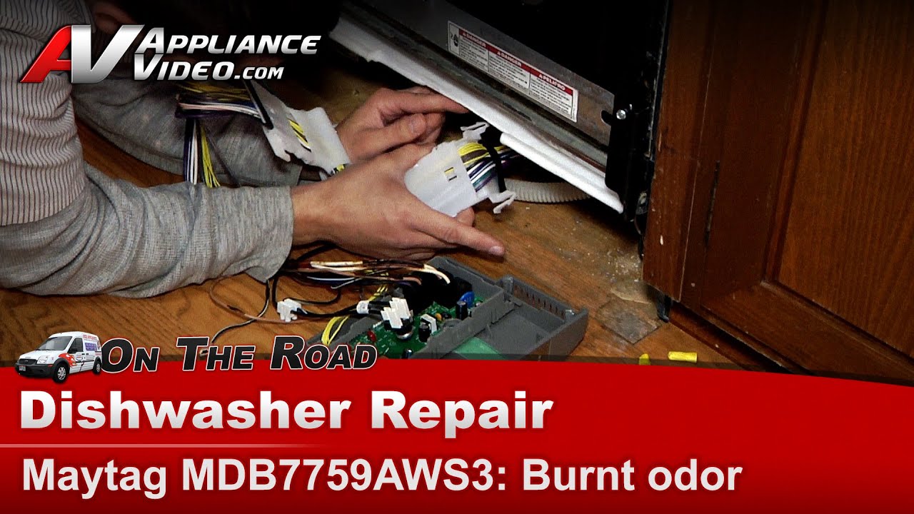 Maytag Dishwasher Repair - Burning Oder, Burnt Wires - Wire Harness