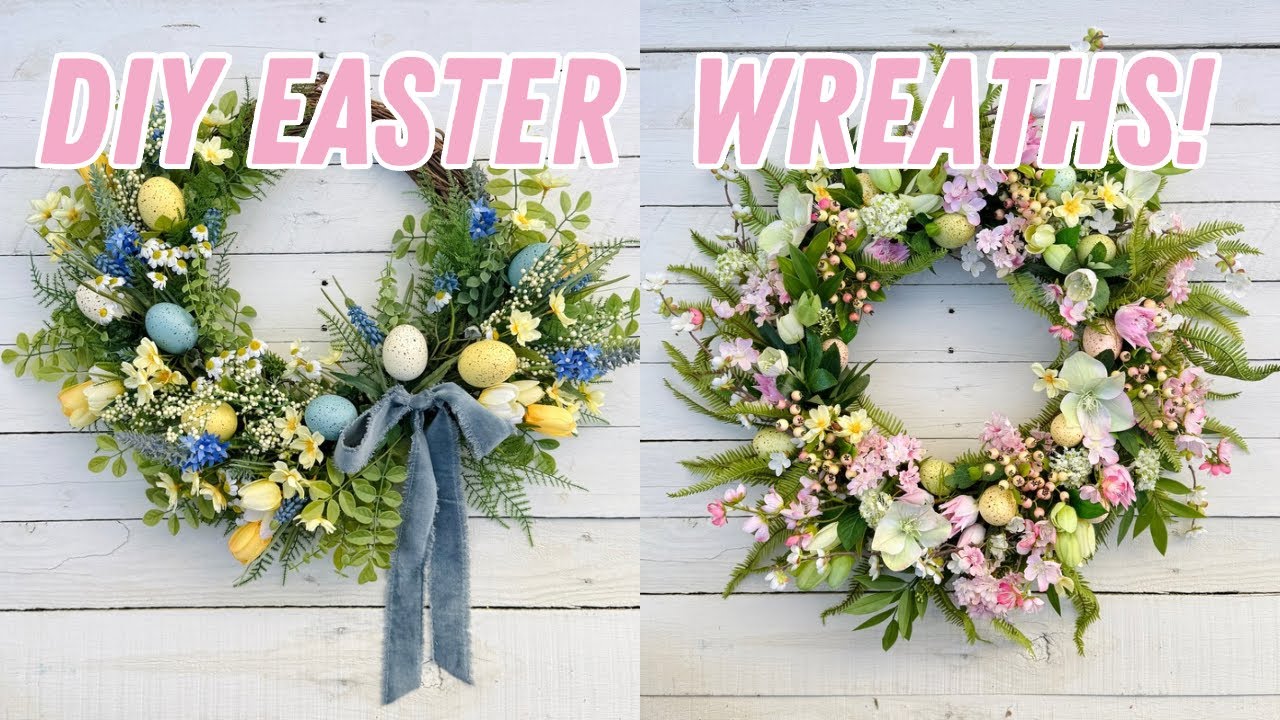 Let’s make 2 HIGH END Easter egg wreaths for spring! 🌿🌷