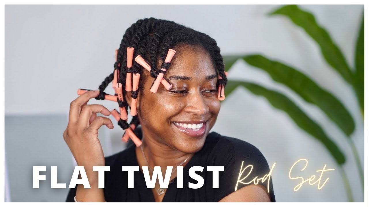 Lazy Flat Twist Perm Rod Set on Natural Hair