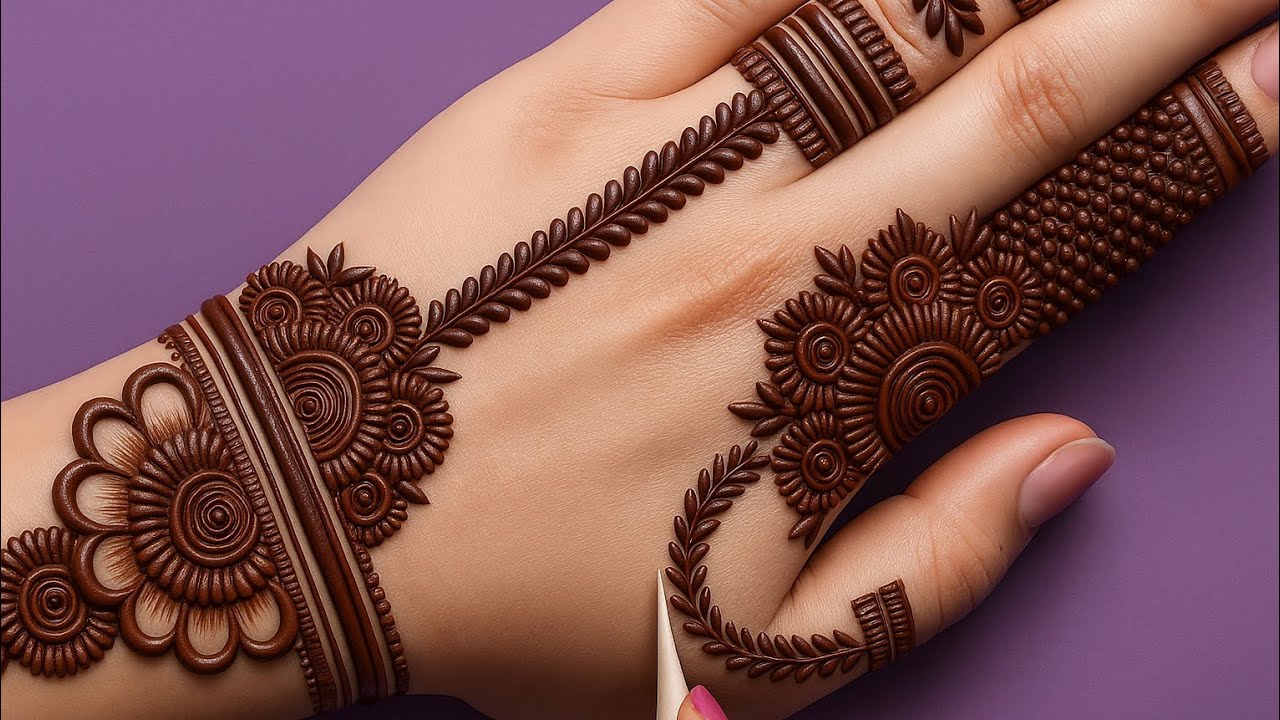 Stylish back hand mehndi design|| Elegantand easy mehndi design