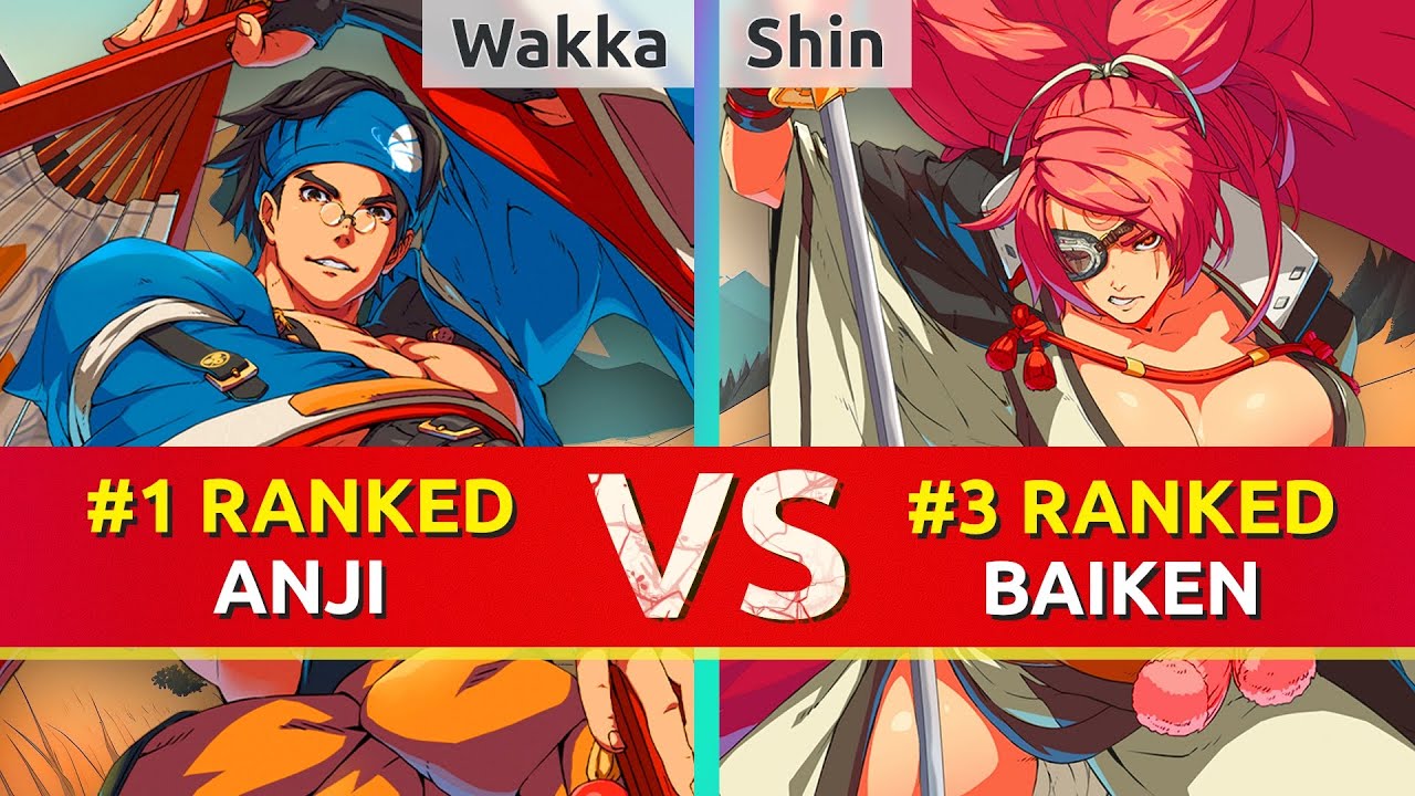 GGST ▰ Wakka (#1 Ranked Anji) vs Shin (#3 Ranked Baiken). High Level Gameplay