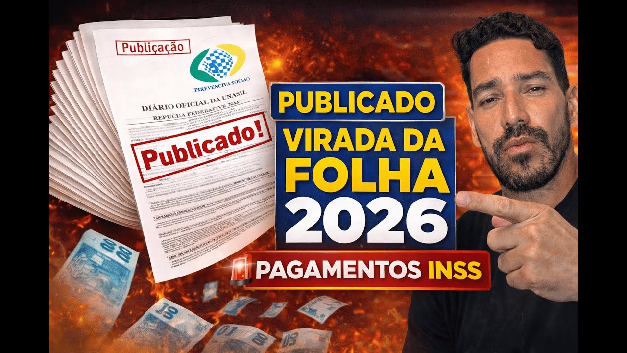Virada da FOLHA INSS 2026 data de PAGAMENTOS
