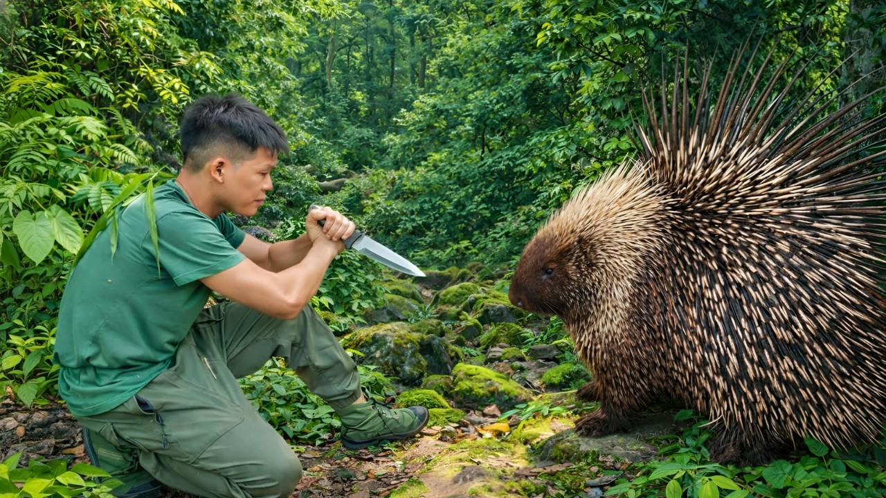 Primitive survival: Setting rudimentary traps to catch porcupines and caring for livestock