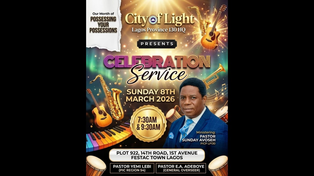2ND CELEBRATION SERVICE🗓️SUNDAY; 8TH MARCH, 2026⏰9:30AM 📝POSSESSING YOUR POSSESSION