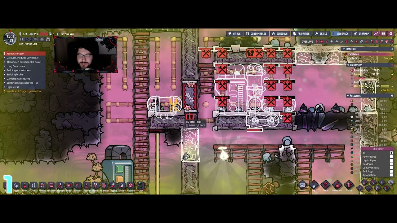 Oxygen Not Included: 4th Play-Through, Baator Moonlet, Heavy Modded, Day 2