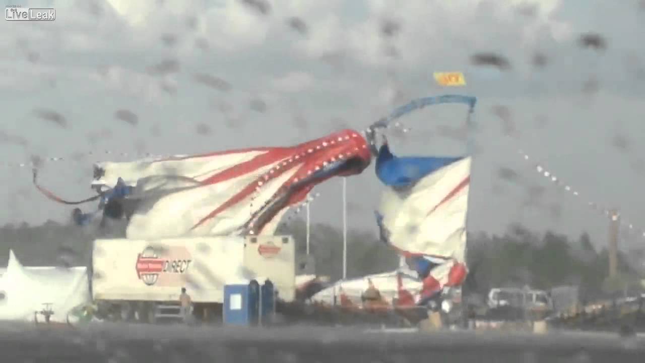 Circus Tent Blown Away In Strong Winds