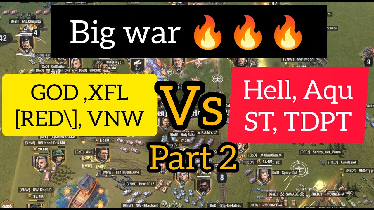 BIG WAR | GOD, XFL , VNW, [RED\] vs Hell, Aqu , TDPT , ST | part 2 | video from gold 2 | Aegen sea
