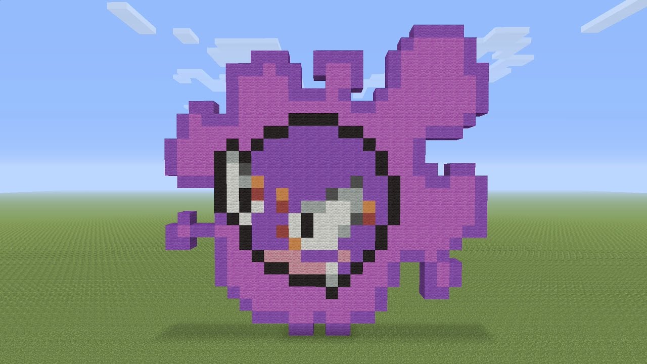 Пиксель-арт Minecraft — Gastly Pokemon #092