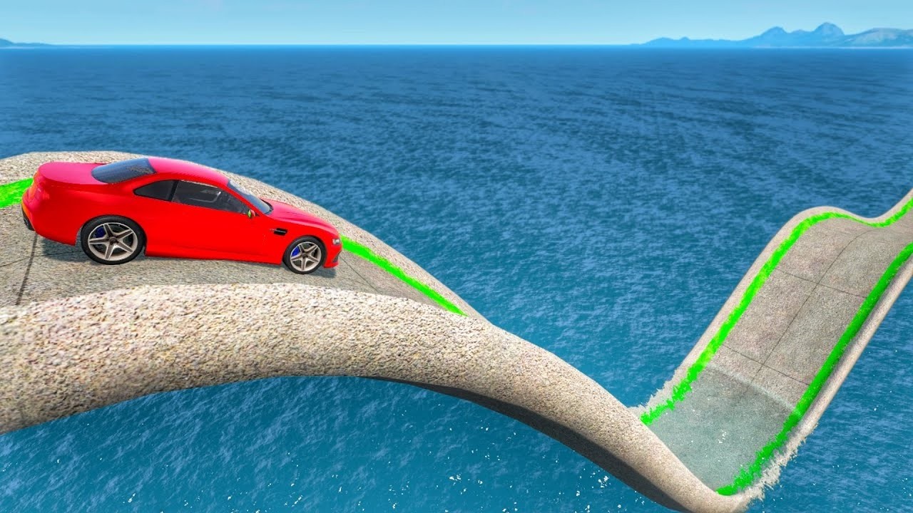Impossible Bridge Cars Vs Deep Water - BeamNG Drive