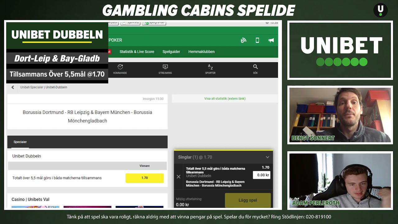Speltips Unibet Dubbeln | L&ouml;rdag 8/5