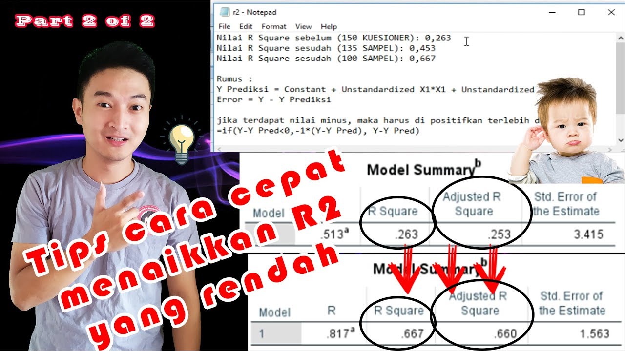 Cara Cepat Menaikkan Nilai R Square yang rendah | Part 2 of 2