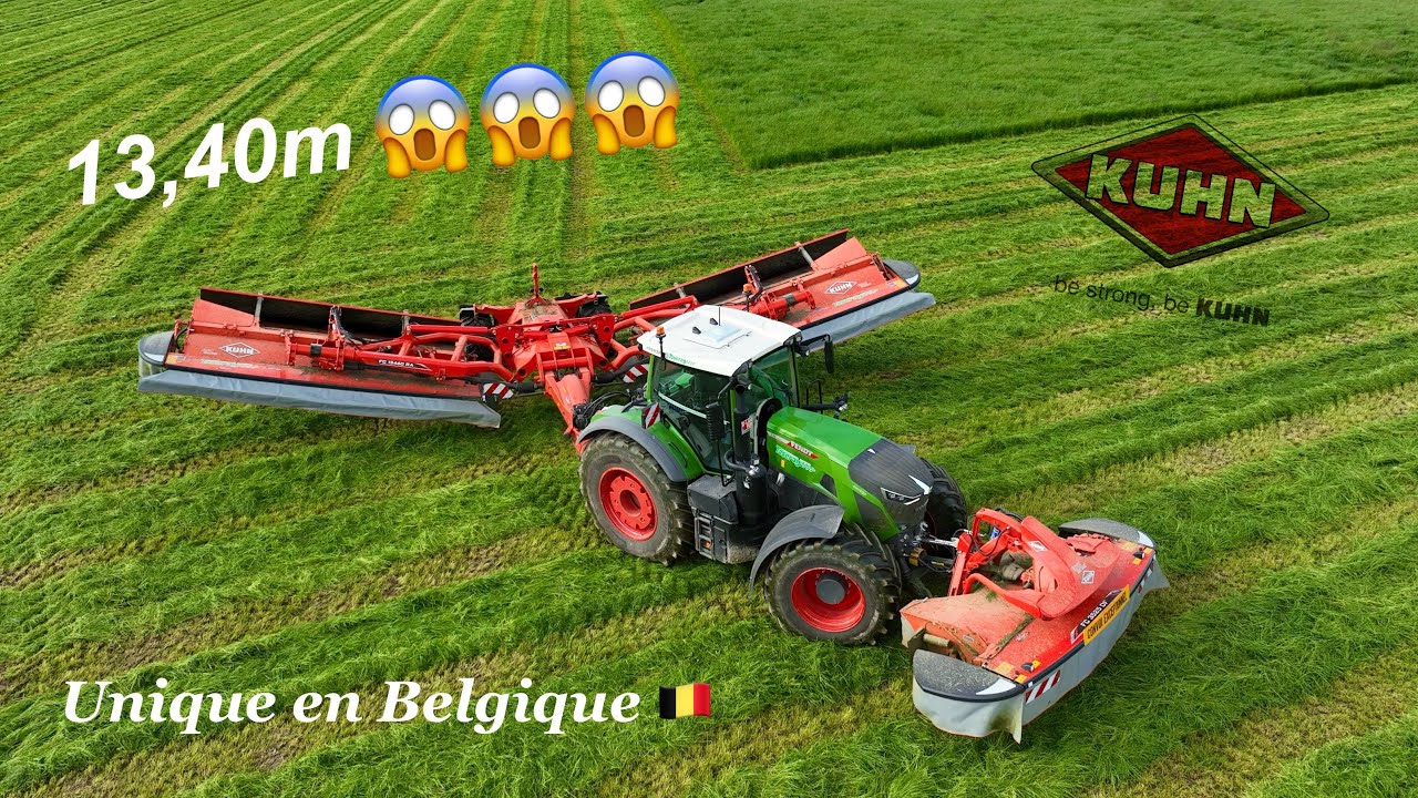 Nouvelle faucheuse KUHN de 13,40m unique en Belgique 🇧🇪 / TASERAG / Kuhn FC 13460 RA / FENDT One 936