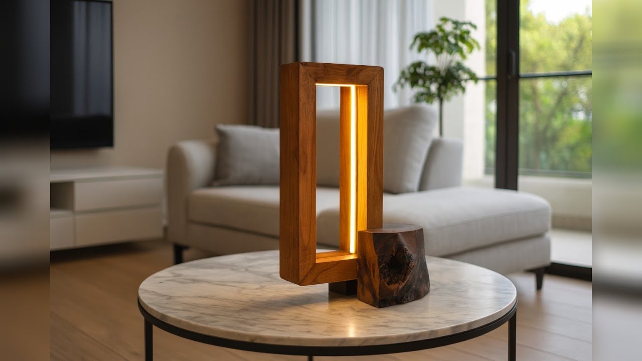 How to Make a Minimal Wooden Table Lamp | Easy DIY Wood Lamp Tutorial for Beginners