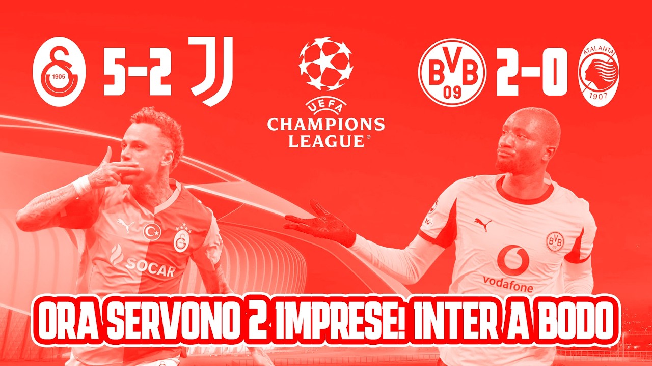 CHAMPIONS: cadono JUVENTUS e ATALANTA, al RITORNO serve L'IMPRESA‼️ INTER nel GELO di BODO